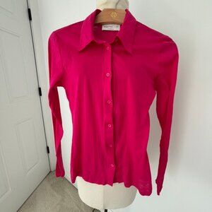 Aritzia Babaton hot pink fuchsia blouse, collar, button down shirt